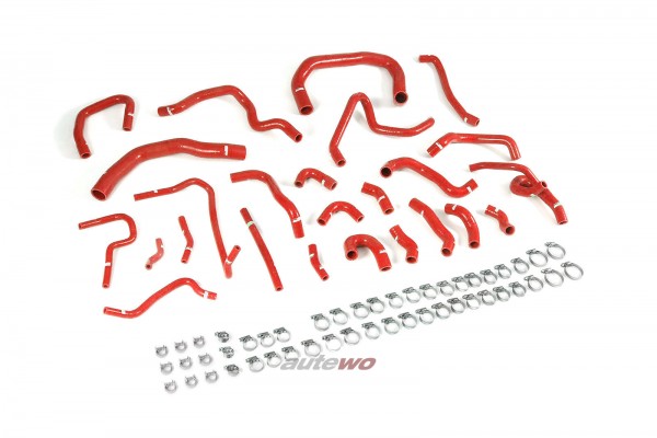 Audi/SEAT/Skoda/VW Silikon-Kühlwasserschlauchset 1.8/2.0 TSI/TFSI rot