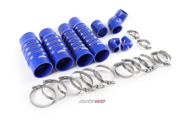 Audi RS4 B5 2.7l Biturbo verstärktes Silikon-Druckschlauchset blau