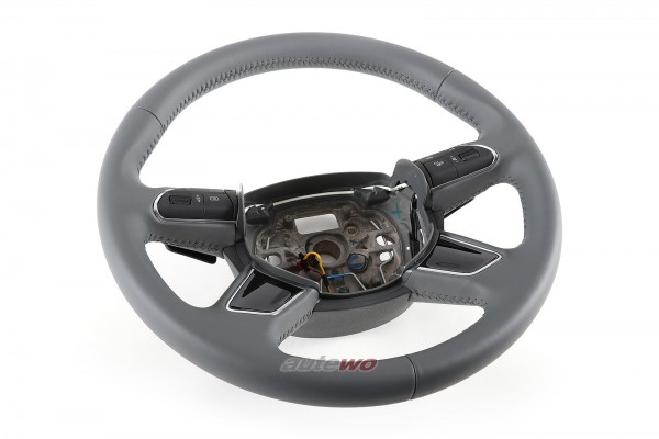 4H0419091AA NEU Audi A8 D4 Leder-Lenkrad beheizbar DB6 stahlgrau