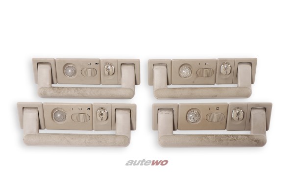 Audi 80/90/Coupe Typ 89/S2/100/200 Typ 44/V8 Set Haltegriffe Leseleuchten beige