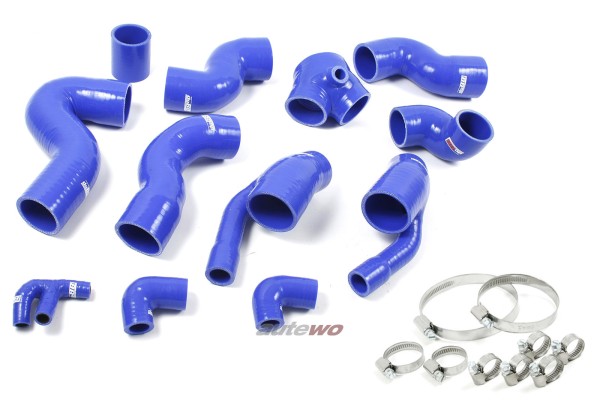 Audi S4 B5/A6 4B/Allroad 2.7l Biturbo Silikon-Druckschlauchset + Klemmen blau