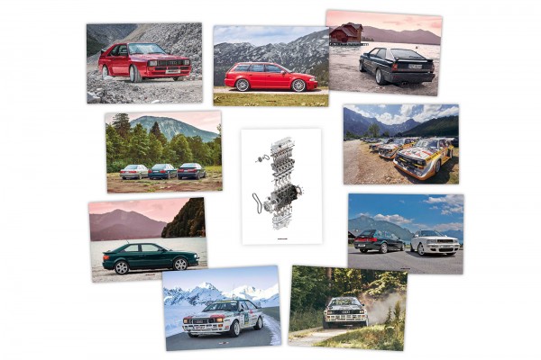 Postkarten-Set Audi quattro classics by autewo