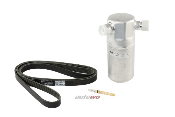 Klima Inspektionspaket Audi V8 D11 1992-1994 Keilriemen/Trockner/Drossel R134