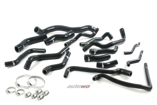 Audi A3/S3 8P/TT/TTS 8J 2.0 TSI/TFSI Silikon-Kühlwasserschlauchset + Klemmen