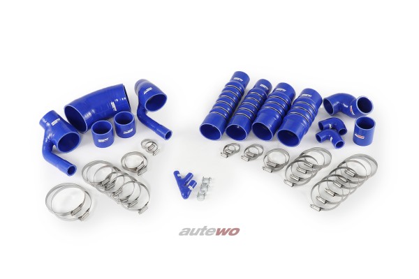 Audi RS4 B5 2.7l Biturbo verstärktes Silikon-Druckschlauchset blau