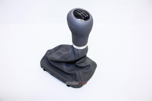 NEU&ORIGINAL Audi A6 4B Schalthebel Knopf + Leder Verkleidung graubeige 4B08632