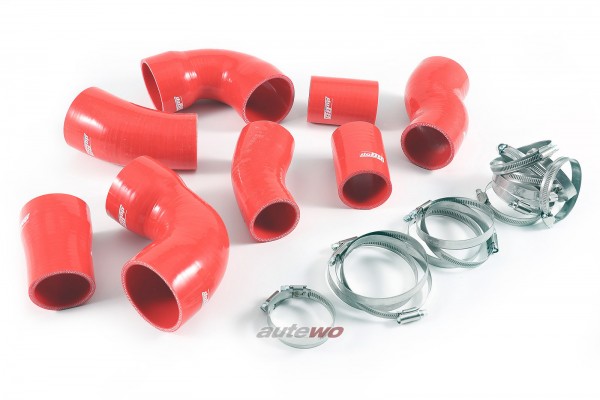 Silikon-Ladedruckschläuche BiTurbo-System inkl. Schellen rot Audi RS6 4B